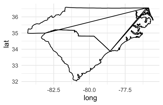 Map of Carolinas