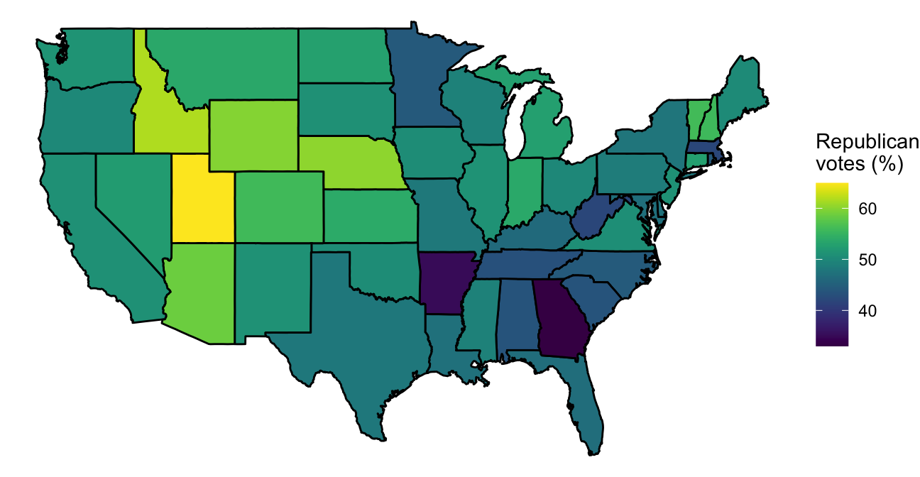 Choropleth of voting percentages