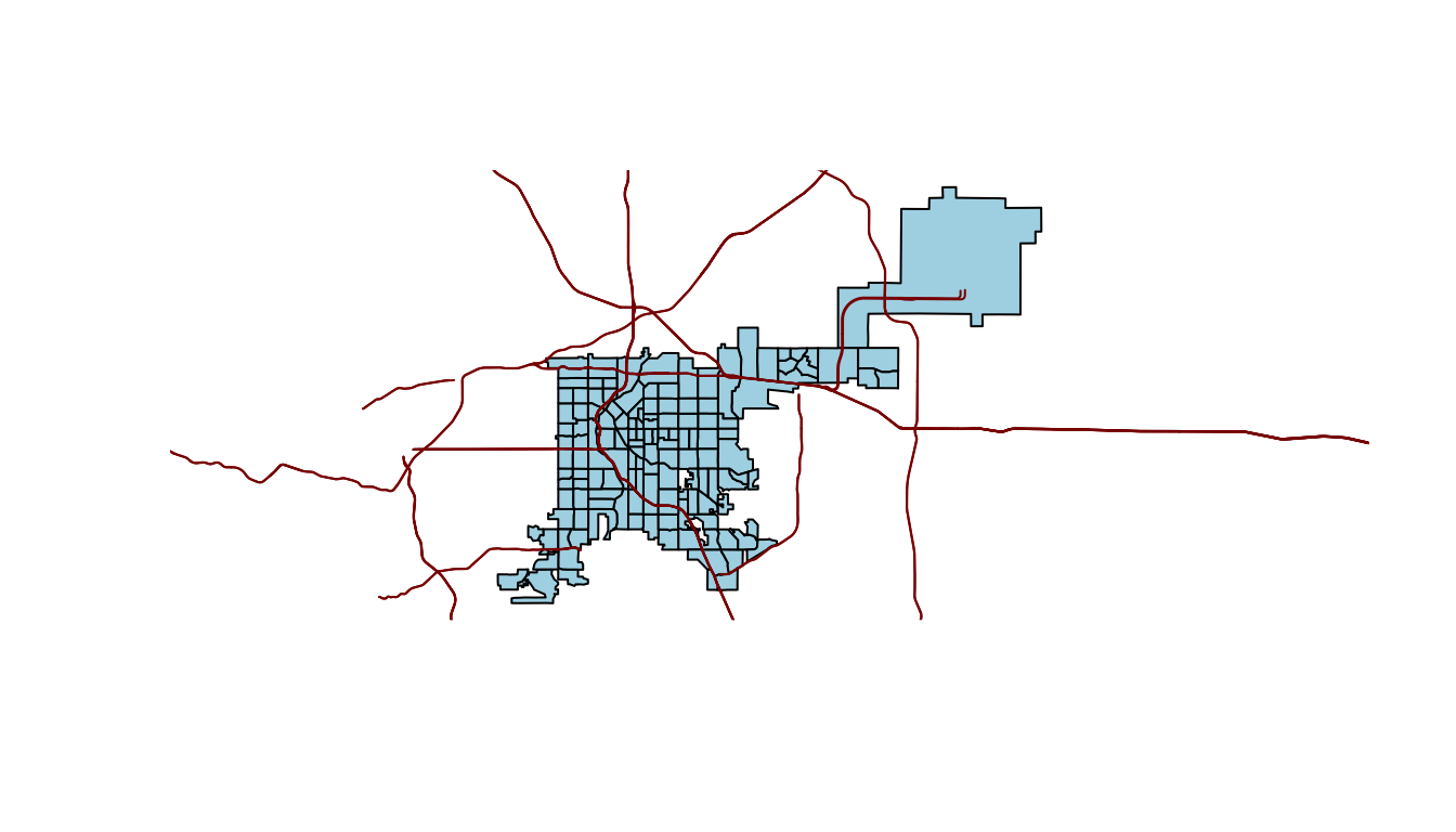 Denver tracts with roads