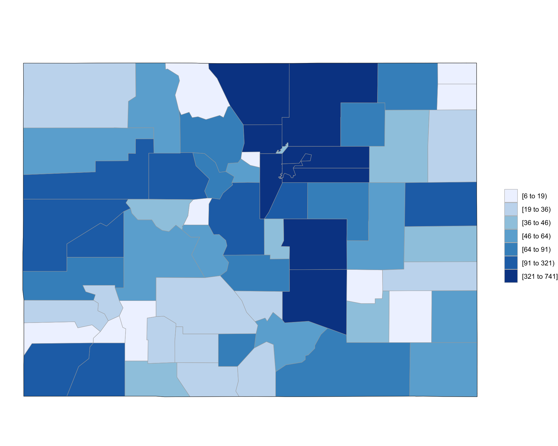 Choropleth of Colorado FARS data